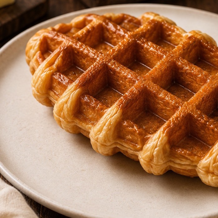 Mekin Original Croffle made with French AOP butter croissant, served on a plate